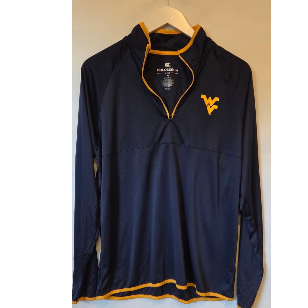 Colosseum Quarter Zip Pullover Mens Size M Navy New West Virginia Mountaineers